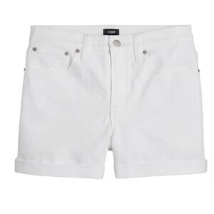 J. Crew Factory Women's Classic White Cuffed Denim Jean Shorts 29 New